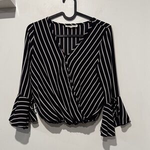 🎉 Poison Ivy Striped Black and White Women's Top